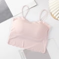 thumbnail image 2 of IWRICH Womens Scalloped Bulit Iin Self Bra Crop Tank Tops Spaghetti Strap Sleeveless Versatile Summer Going out Tee Shirts Red One Size, 2 of 3