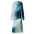 thumbnail image 4 of Women's Autumn Winter Casual Fashion V-Neck Long-sleeved Gradient (Floral) Print Long Dress, Blue, Size L, 4 of 4