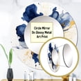 thumbnail image 3 of Designart "Strokes in Dark Blue and Gold I" Fractals Blue Large Round Mirror - Round Mirror Wall Décor - Modern Round Printed Mirror 29" x 29" Inch, 3 of 5