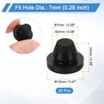thumbnail image 2 of Paquete de 25 tapones ajustados, tapones de agujero de goma redondos suaves y flexibles para agujeros de 7mm (0.28 pulgadas), tapón de silicona impermeable, negro, 2 of 6