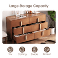thumbnail image 3 of JOINICE,Mid Century Modern Dresser,6 Large Wooden Drawers for Bedrooms,Living Room,Hallway,Cherry, 3 of 7