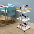 thumbnail image 4 of Utility Manicure Open Design Metal Storage Rolling Barber Cart  Bar Cart with Wheels, 4 of 14