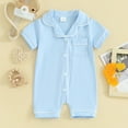 thumbnail image 2 of Bagilaanoe Newborn Baby Girls Boys One-pieces Pajamas Short Sleeve Jumpsuit Sleepwear 3M 6M 12M 18M 24M Infant Romper Casual Clothing, 2 of 8