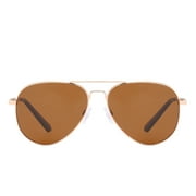 Piranha Eyewear Eclipse Gold Polarized Aviator Sunglasses with Brown Lens