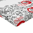 thumbnail image 2 of Ambesonne Abstract Fitted Sheet, Sketchy Birds Swirls Art, Twin Size, Scarlet White, 2 of 3