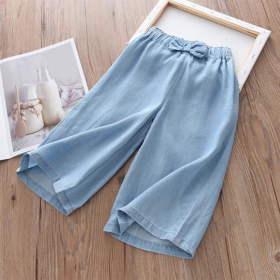Boys Baggy Jeans Denim Elastic Wasit Wide-Leg Palazzo Denim Pants Active Workout Joggers for Toddler Girls 3T Pants