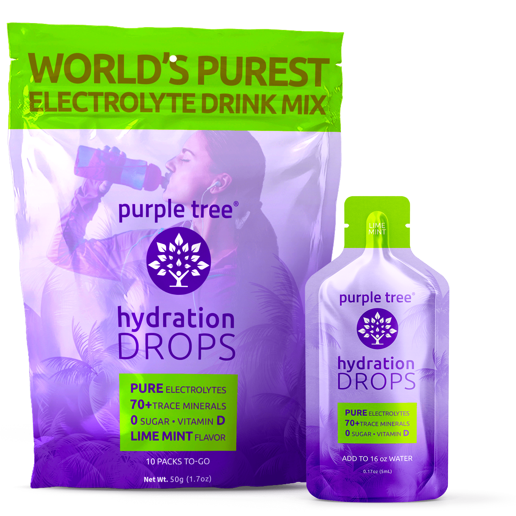 Purple Tree Hydration Drops for Water World's Purest Electrolyte