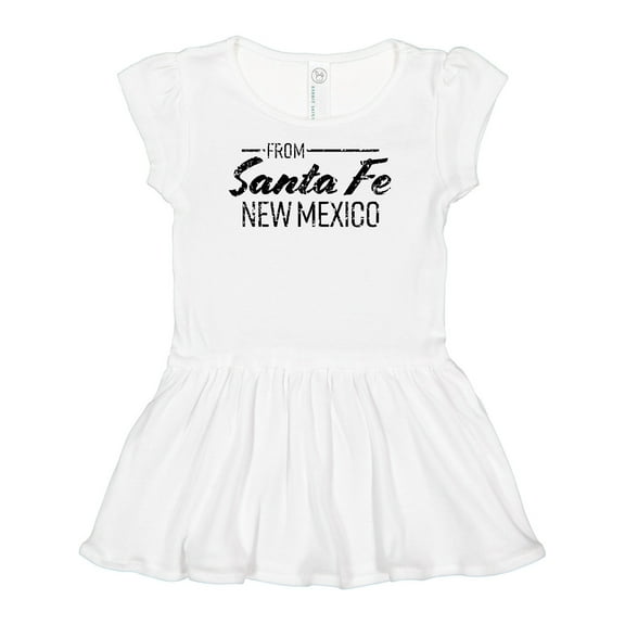 Inktastic From Santa Fe New Mexico in Black Distressed Text Girls Baby Dress
