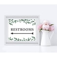 thumbnail image 2 of Koyal Wholesale Wedding Party Directional Signs, Natural Greenery, Double-Sided, Restrooms with Big Arrow, 1-Pack, 2 of 4
