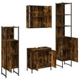 thumbnail image 4 of vidaXL 4 Piece Bathroom Cabinet Set Smoked Oak Engineered Wood, 4 of 10