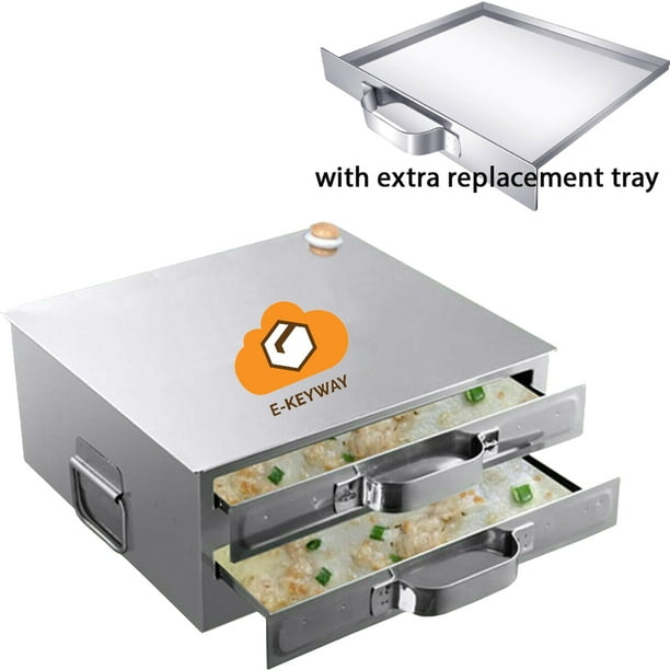 Chinese Rice Noodle Roll Food Steamer with Extra Tray Stainless Steel