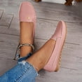 thumbnail image 6 of Women's Casual Slip-On Walking Flats Loafers Stylish Orthopedic Leather Shoes Anti-Slip Flat-Soled Shoes Slip on Walking Loafers All-Day Comfort Lightweight Shoes,Pink 39(US-7), 6 of 7