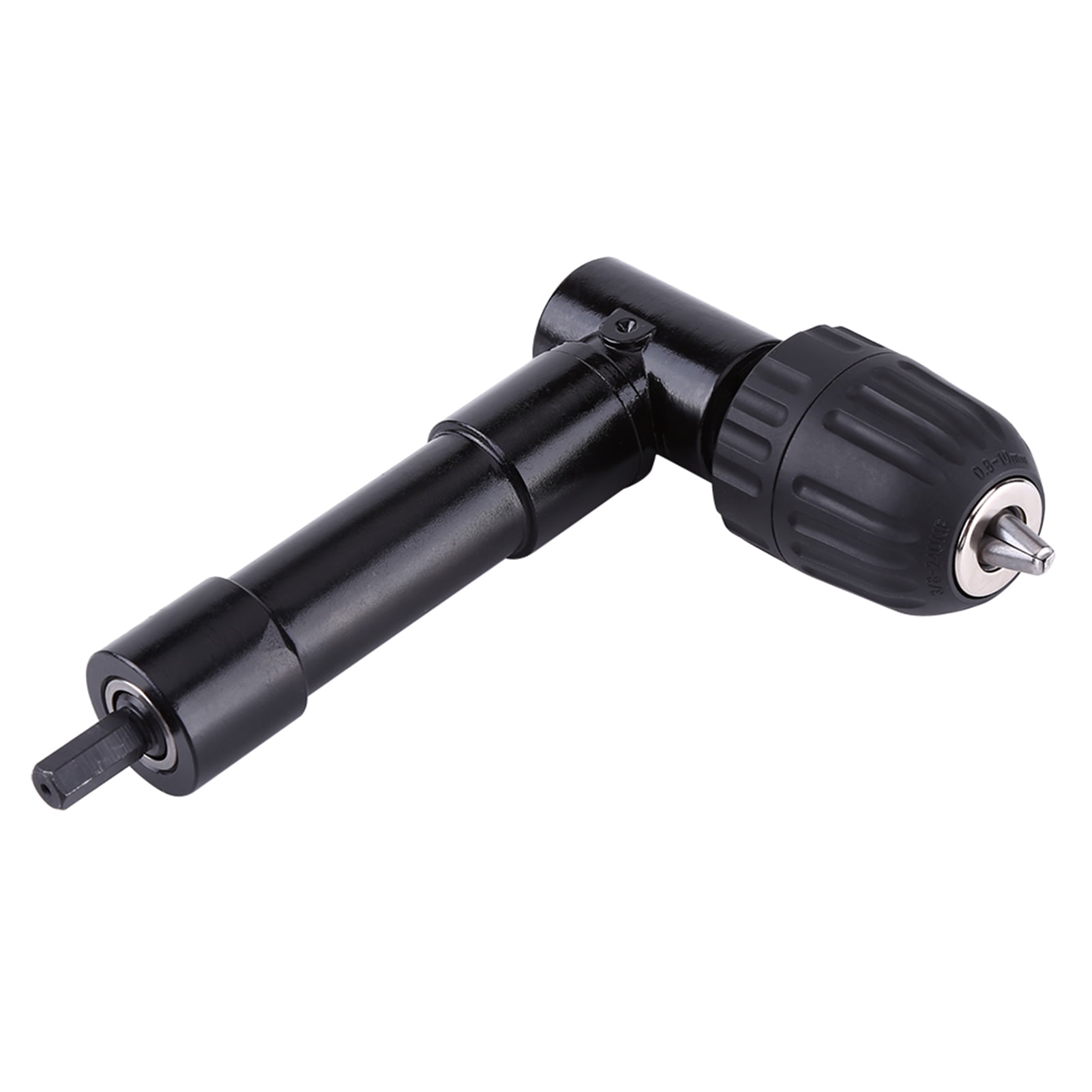 Right Angle Drill Attachment 0.8-10mm Right Angle Bend Extension Keyless Drill Chuck Converter Adapter For Tight Corner Workspace Power Electric Drill Tool(Black