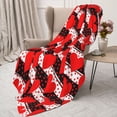 thumbnail image 3 of Hirioo Black and white striped and red hearts for Flannel Blanket, Cozy and Warm Throw for Bed or Couch ,Perfect for All Seasons-40"x30", 3 of 6