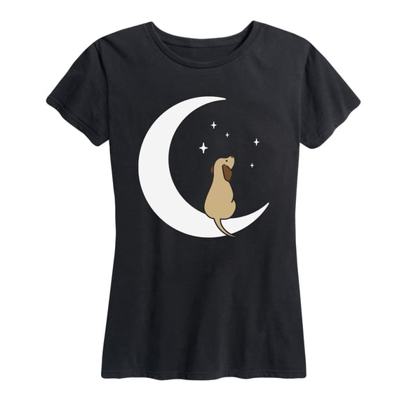 Instant Message - Dog On Moon Women's Short Sleeve Graphic T-Shirt