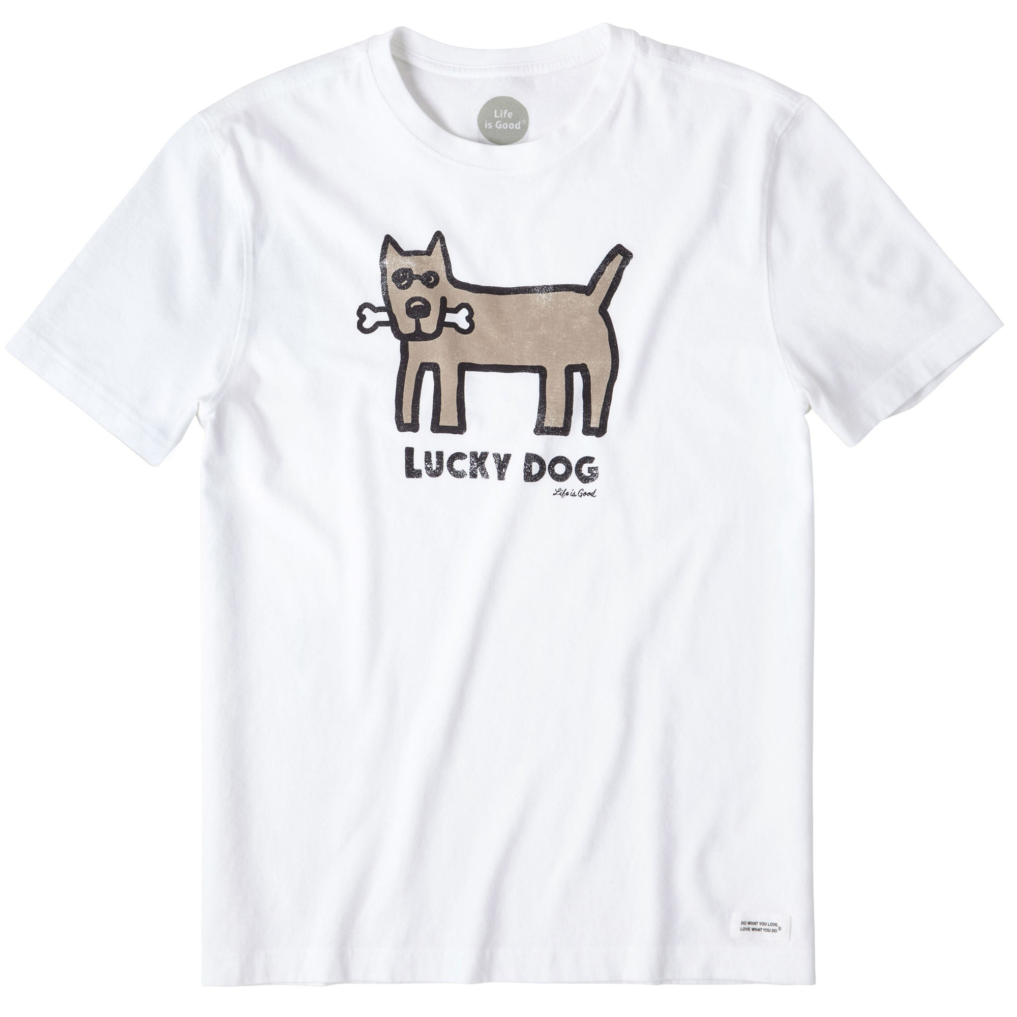 Life is Good Mens Crusher tee Classic Lucky Dog