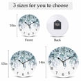 thumbnail image 6 of Wall Clock Blue Eucalyptus Clocks PVC Silent Non-Ticking Battery Operated Decorative Watercolor Leaves Round Clock for Home Living Room Kitchen Bedroom Office School Wall Decor 10 Inch, 6 of 9