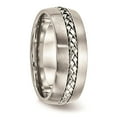thumbnail image 4 of Solid Stainless Steel Men's Matte Brushed Finish and Braided 8.00mm Wedding Band Ring Size 8.5, 4 of 7