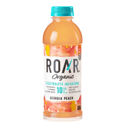 Roar Organic Beverage Georgia Peach with Antioxidants, B Vitamins, Low-Calorie, Low-Sugar, Low-Carb, 18 Fl Oz (Pack of 12)