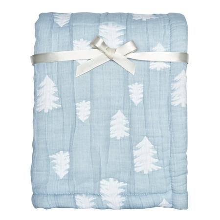Modern Moments By Gerber Baby Boy Jacquard Gauze Blanket, Blue