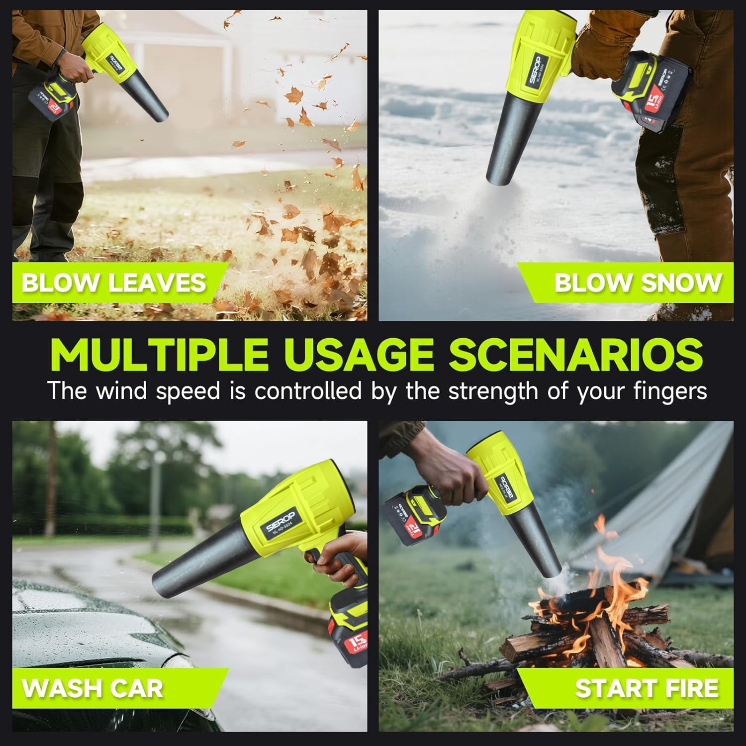 Leaf Blower Cordless with Battery and Charger,580000RPM Lightweight Mini Leaf Blower,21V Handheld Electric Blower with 2×4.0Ah Batteries & Fast Charger,Turbo Jet Blower for Lawn,Yard,Garage