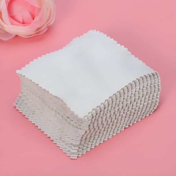 RAGUPEL 50pcs Jewelry Cleaning Cloth Polishing Cloth for Sterling Silver Gold Platinum 8*8cm