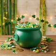 thumbnail image 6 of Union Products St. Patrick's Day Cauldron, 8" Treat Holder Container, Kelly Green, 6 of 10