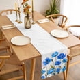 thumbnail image 3 of Blue Flowers Table Runner - 120 Inch Long, Kitchen Dining Table Runner Dresser Scarves, Watercolor Botanical Nature Floral Herbs Farmhouse Decor for Coffee Tables Wedding Party Banquet, 3 of 8