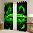 thumbnail image 2 of Erosebridal Sport Car Curtains for Living Room,Extreme Sports Curtains and Drapes (52Wx84L),Geometric Honeycomb Curtains Pack of 2 (52Wx84L),Racing Car Room Decorative, 2 of 6