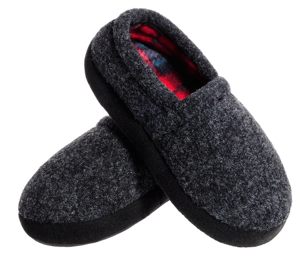 HOMEHOT Slippers for Little Kid Boys House Shoes Indoor Outdoor with Anti Slip Sole Grey 131 M