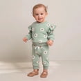 thumbnail image 7 of CPNG Toddler Infant Baby Girls and Boys Sportswear Outfits Flower Print Ruffled Long Sleeve Pullover Sweatshirt and Matching Pants 2 Piece Set, 7 of 7