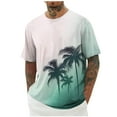 thumbnail image 2 of HOMADLES Mens Short Sleeve Shirts Crewneck Print Summer Muscle Athletic Casual Stretch, T Shirt Blue S, 2 of 5