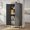 Black, variant on Spaco 63" Freestanding Metal Storage Locker with Adjustable Shelves, Magnetic Quiet-Close Doors & Ventilated Design, Aluminum-Handle Organizer for Bedroom, Home Office, Black