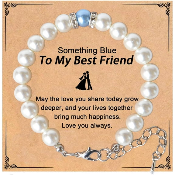 Something Blue Gift for Bride to Be Bride Pearl Beaded Bracelet Bachelorette Party Decorations Bridal Shower Favor Wedding Accessory