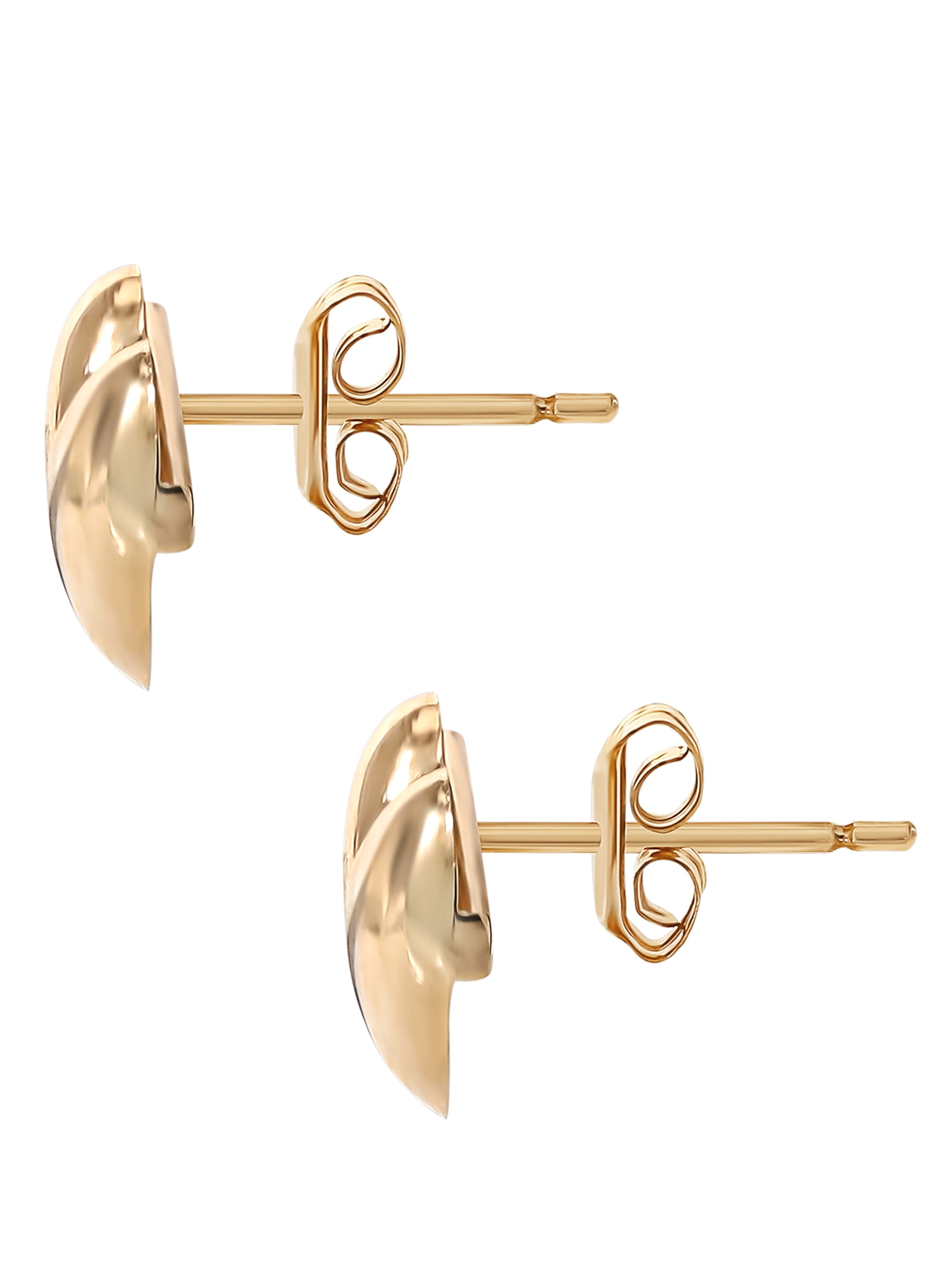 Brilliance Fine-Women’s 14K Yellow Gold Heart Stud Earrings