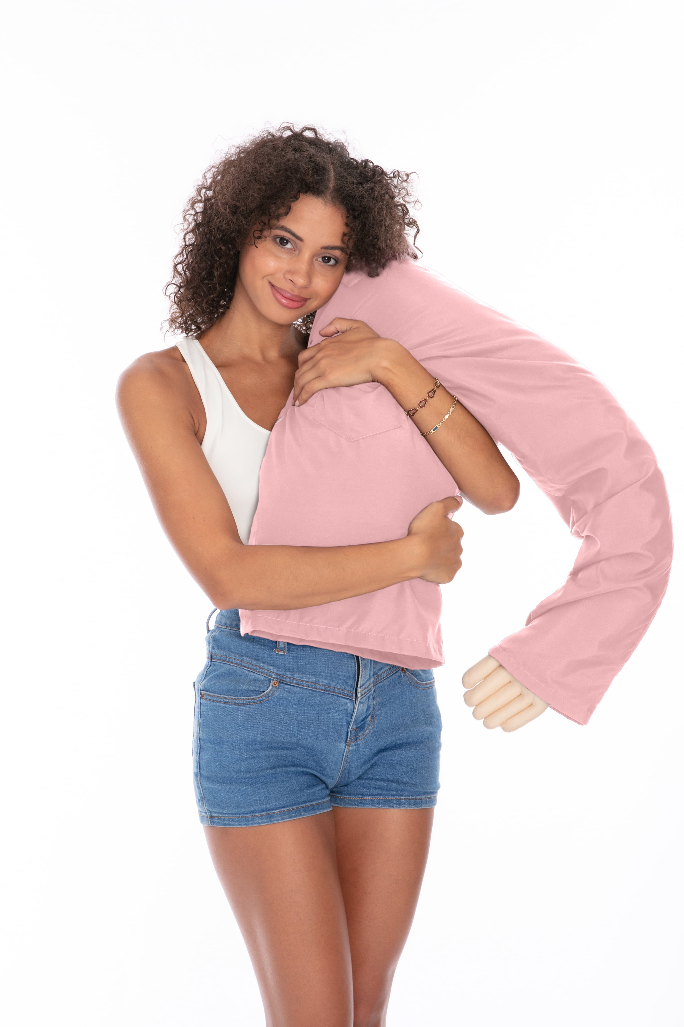 Boyfriend Pillow Cute and Fun Husband, Companion or Cuddle Buddy Body Pillow with Benefits Funny Unique Gag Gift Idea Body Pillow, Light Pink