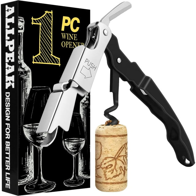 Bottle Opener Wine Opener Corkscrew - 1PC Multi-Purpose Wine Bottle Opener, Corkscrew Wine Opener, Ouvre Bouteille de Vin, Bar & Wine Tools Corkscrews & Openers Bottle Openers - Black