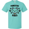 thumbnail image 3 of Inktastic Pawsitive Vibes with Pawprints and Cat Face Cat Pun T-Shirt, 3 of 5