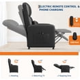 thumbnail image 3 of Power Recliner Chair with Massage and Heat, Electric Adjustable Ergonomic PU Leather Single Sofa, Overstuffed Home Theater Seating with 2 Side Pockets and USB Port for Living Room,Black, 3 of 6