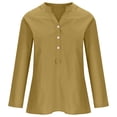 thumbnail image 4 of Womens Cotton Linen Button Down Shirt 2026 Spring Casual Long Sleeve Blouses Solid Color Loose Soft Work Tops Dressy Lightweight Comfy Outfits Going Out Tops Ladies Fashion Trendy, 4 of 6