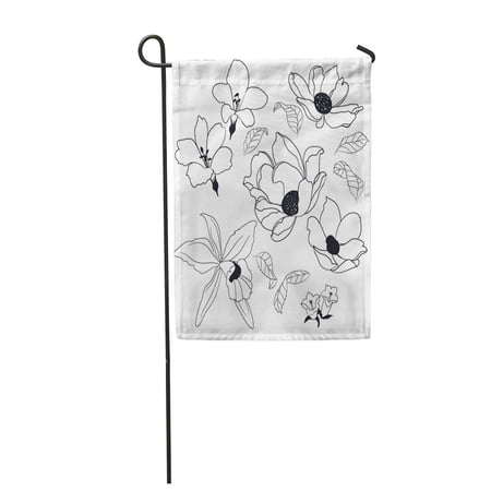 SIDONKU Camellia Floral Drawing Graphic Abstract Artistic Garden Flag Decorative Flag House Banner 12x18 inch