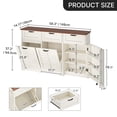 thumbnail image 5 of Uforic Freestanding Tilt Out Trash Storage Cabinet with Drawers & Doors, Kitchen Sideboard Cabinet for Double 10-gal Trash Bins Storage, White, 5 of 8