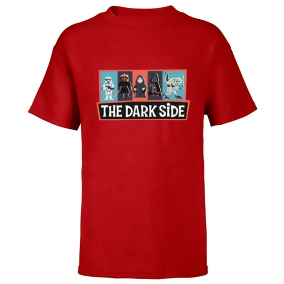 Star Wars The Dark Side Darth Vader Maul Emperor Grievous - Short Sleeve T-Shirt for Kids - Customized-Red