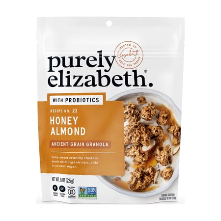 Purely Elizabeth Honey Almond Ancient Grain Granola, 8 oz Bag