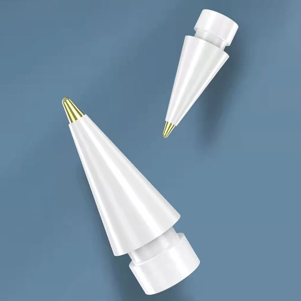 Punta de lápiz óptico para Apple Pencil Gen 1/2 iPad Punta de lápiz chapada en oro (blanco)