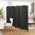 thumbnail image 6 of Costway 8-Panel Room Divider 6 FT Tall Folding Privacy Screen with Solid Wood Frame Black, 6 of 9