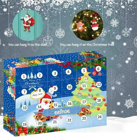 

KEVCHE Christmas Christmas Calendar 24 Pendant Christmas Gift Box Multi-color