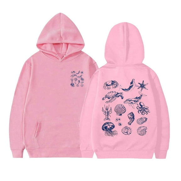 Big Girl'S Hoodie Long Sleeve Soft Sweatshirt Graphic Hoody Kids Cute Pullovers Top Girls Clothes Pink Size 9-10T