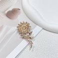 thumbnail image 5 of Elegant Sunflower Rhinestone Flower Brooch for Women Gold-Toned Crystal Leaf Daisy Blossom Brooches Lapel Pins Dainty Dress Accessories Wedding Valentine Jewelry, 5 of 12