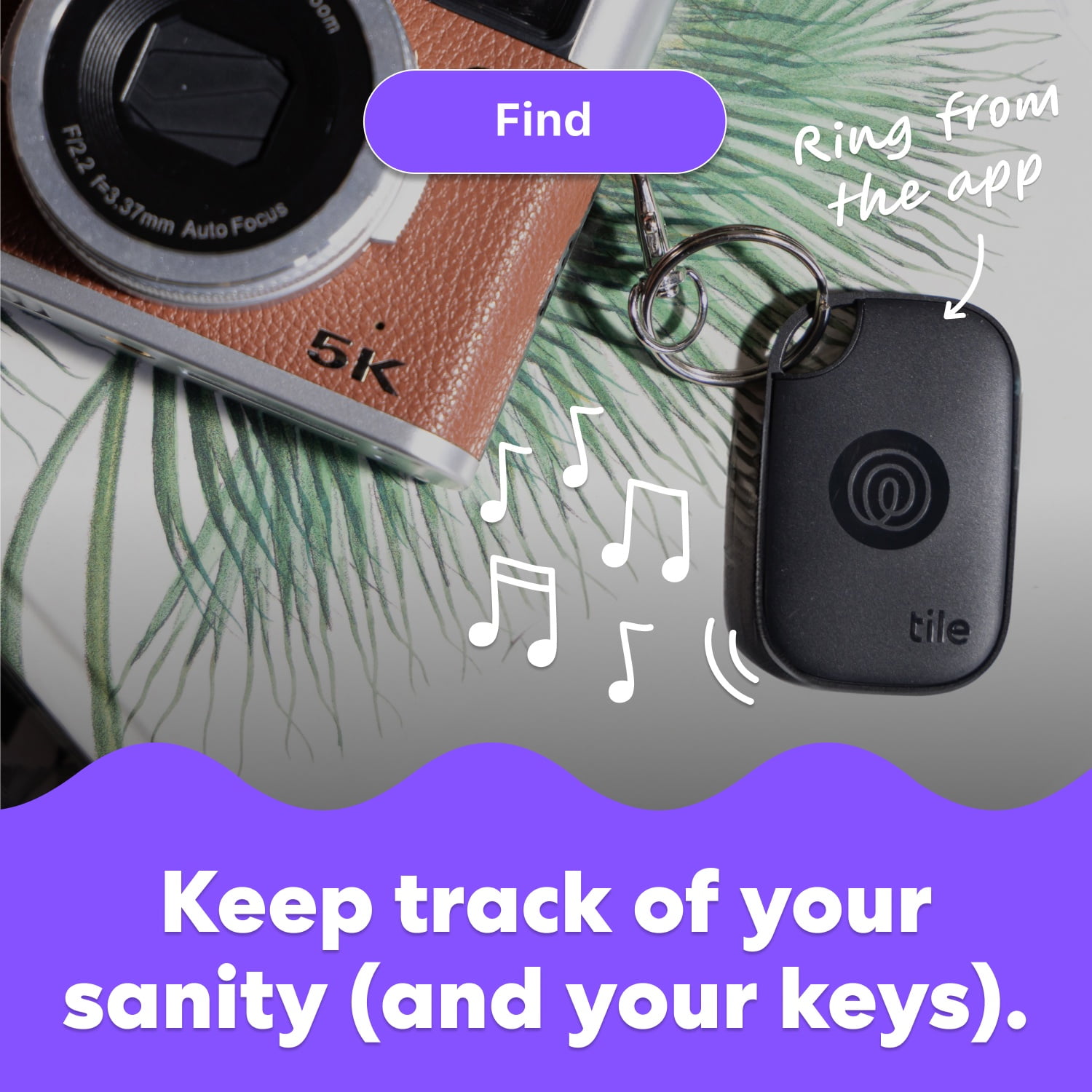 Life360 Tile Pro - Powerful Bluetooth Tracker, Key Finder and Item Locator for Keys, Bags and More. Both iOS and Android Compatible. Phone Finder. 1-Pack (Black) (New)
